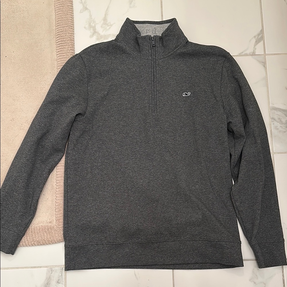 Men's Grey Quarter-Zip Sweater